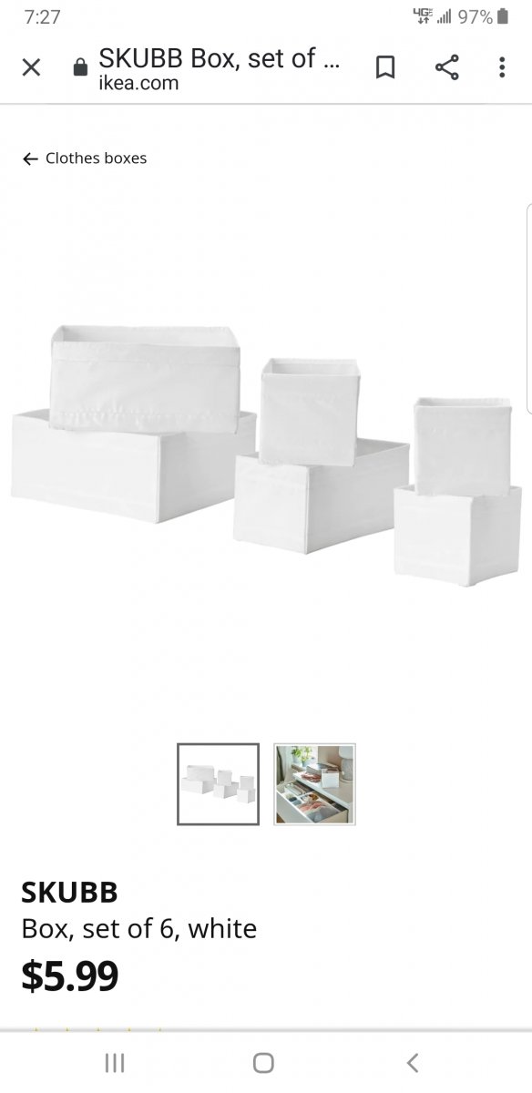 SKUBB Box, set of 6, white - IKEA