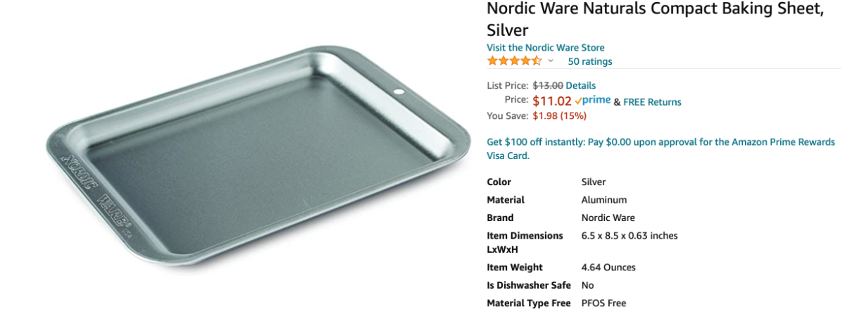 Nordic Ware Naturals Baking Sheet - Compact