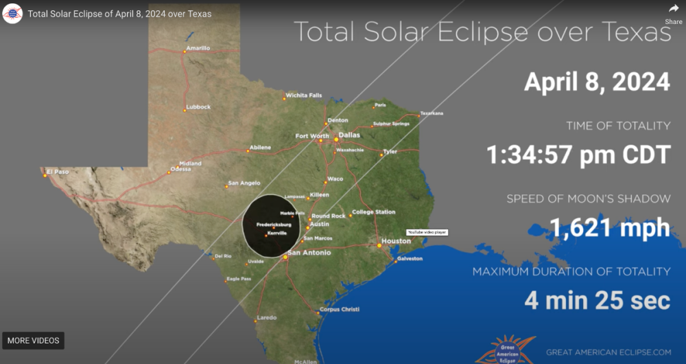 Official April 8, 2024 Total Solar Eclipse Fredericksburg TX RALLY ...